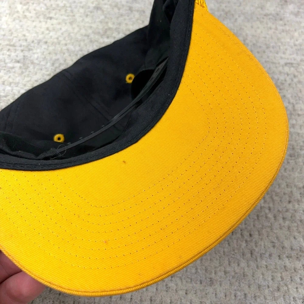 Vintage Snap On Hat Cap Snapback Black Yellow Racing 90s Y2K Tools Rope Trucker